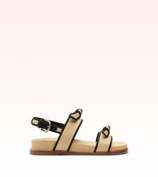 Grosgrain Raffia Sport Sandal Natural/Black
