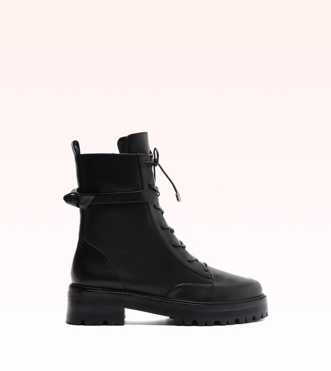 Clarita Tractor Bootie Black