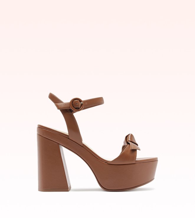 Clarita Platform Flare Cuoio
