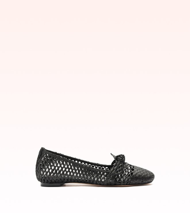 Clarita Ballerina Raffia Black