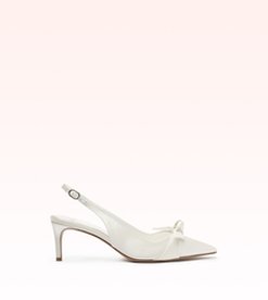 Clarita Classic Slingback 60 Seta Bianco