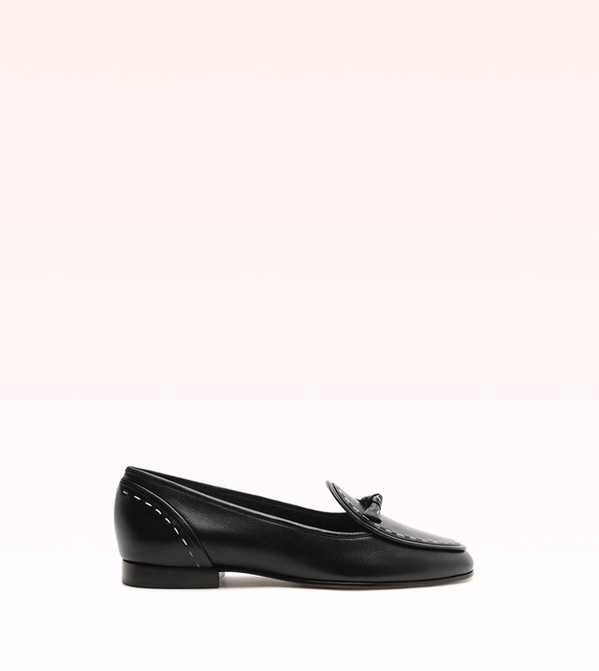 Slim Clarita Topstitch Loafer Black