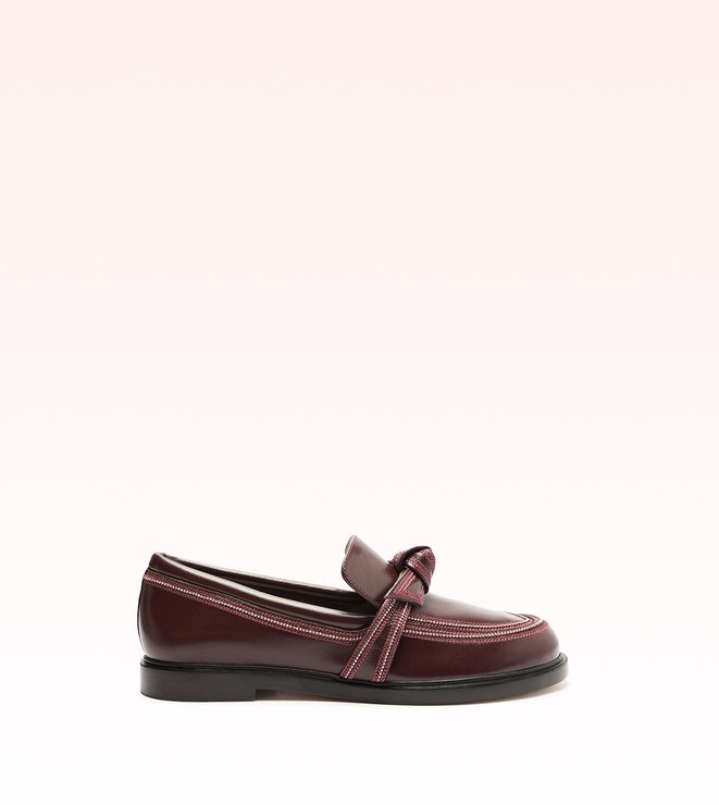 Clarita Chunky Loafer Embroidery Cherry Lacquer