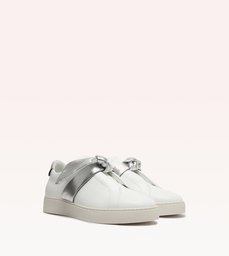 Asymmetric Clarita Sneaker Leather White/Grafite