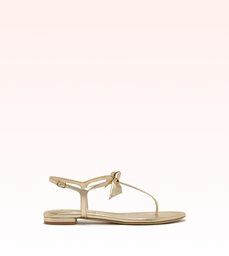 Thin Clarita Flat Sandal Golden