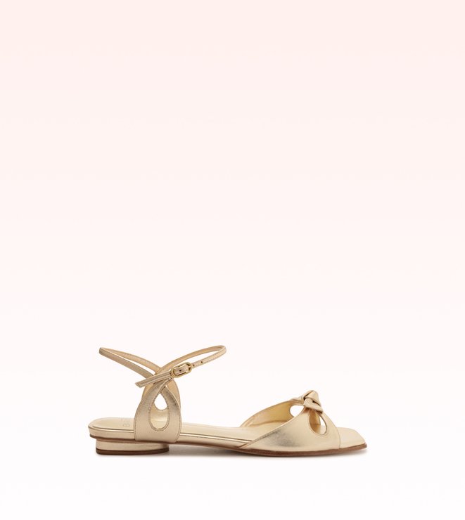 Clarita Eyelet Flat Golden