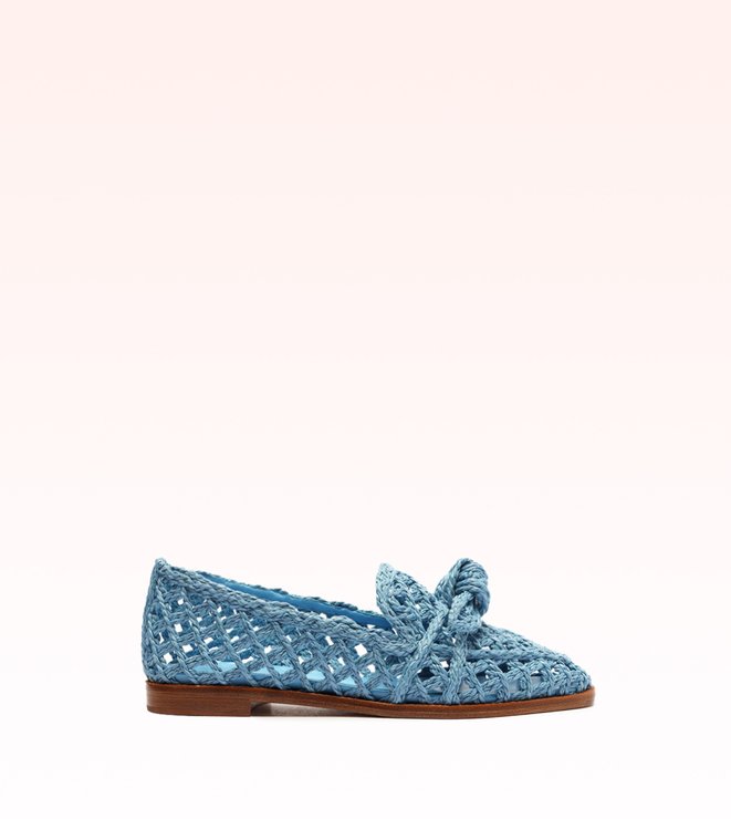 Raffia Clarita Loafer Dark Blue