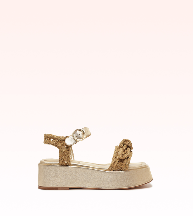 Raffia Clarita Flatform Golden