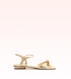 Clarita Eyelet Flat Golden