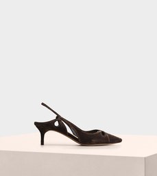 Nanny Kitten Heel 50 Lurex Luggage Black