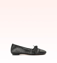 Clarita Ballerina Raffia Black