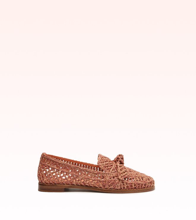 Raffia Penny Loafer Soft Peach