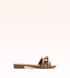 Grosgrain Raffia Flat Espresso/Dark Brown