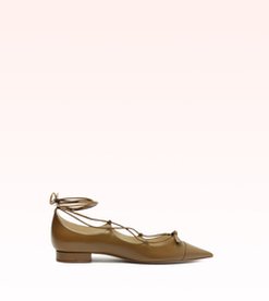 Slim Clarita Lace Up Flat 15 Kelp