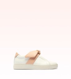 Asymmetric Clarita Sneaker Leather White/Nude
