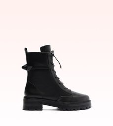 Clarita Tractor Bootie Black