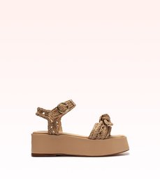 Raffia Clarita Flatform Bege