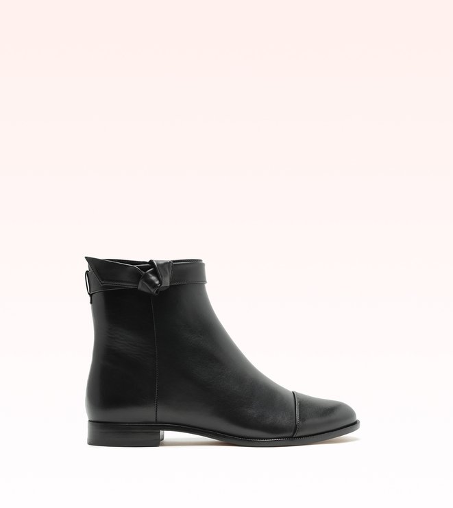 Assymmetric Clarita Bootie Flat Black