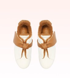 Asymmetric Clarita Sneaker Montone White/Cognac