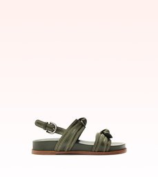 Clarita Sport Sandal Embroidery Sage Leaf