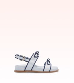 Grosgrain Raffia Sport Sandal Serene Blue/Oceana
