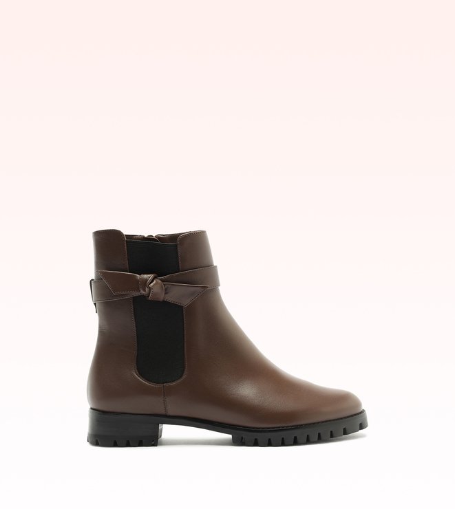 Clarita Rain Boot Flat Rich Brown