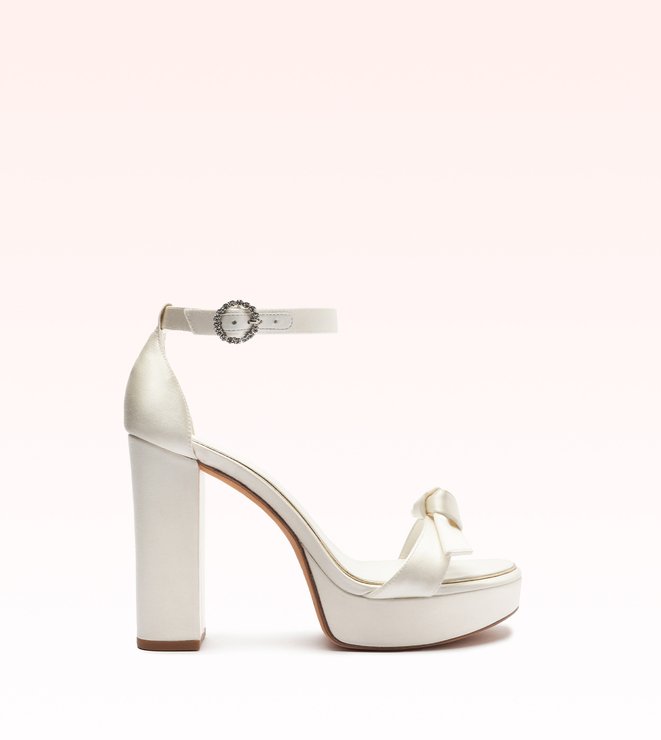 Clarita Platform Bridal 120 Fabric Bianco