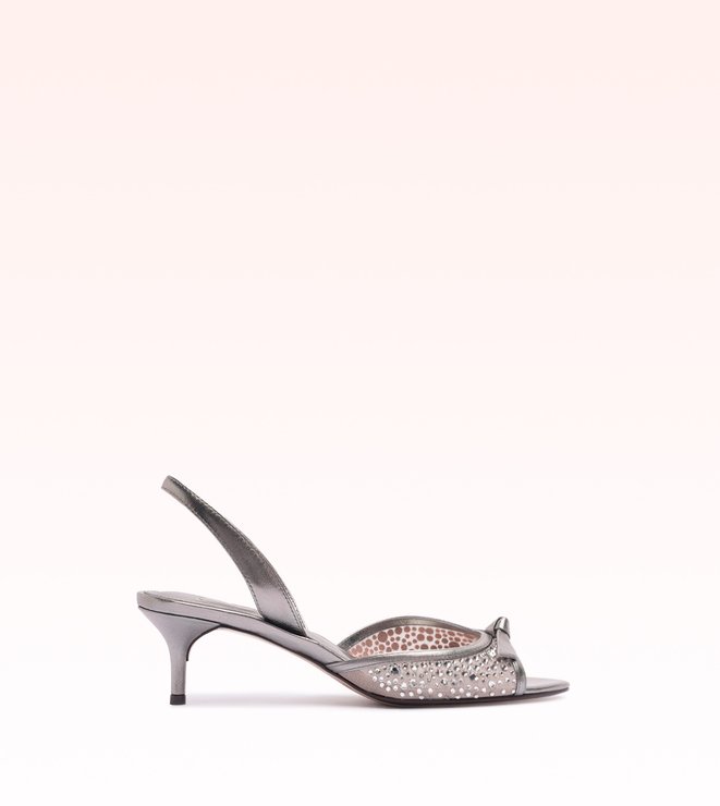 Slim Clarita Crystal Net 50 Grafite/Nude