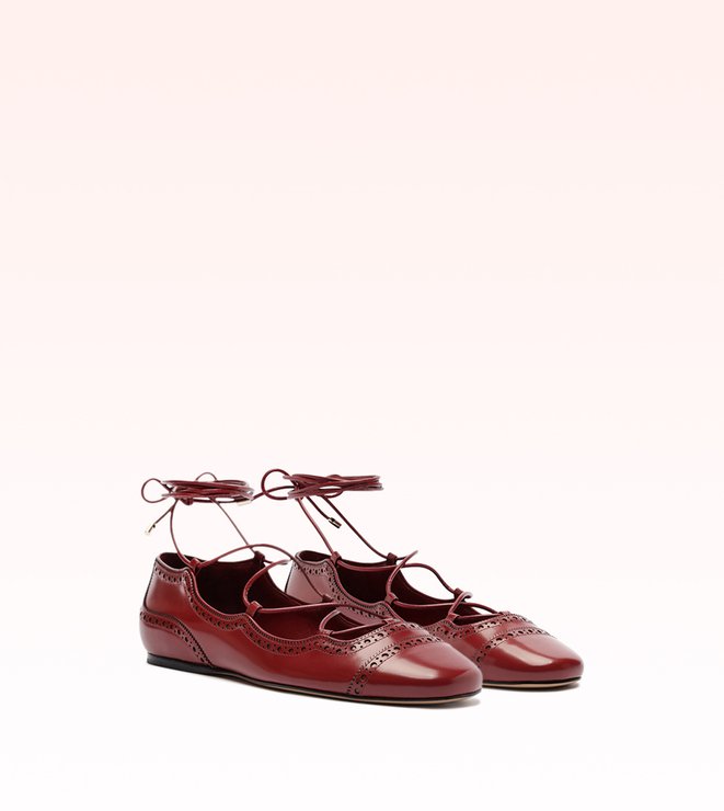 Lace Up Brogue Chili Red