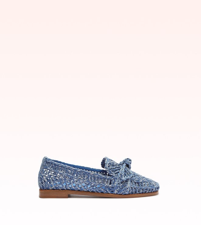Raffia Penny Loafer Perry Blue