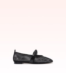 Clarita Ballerina Mesh Black