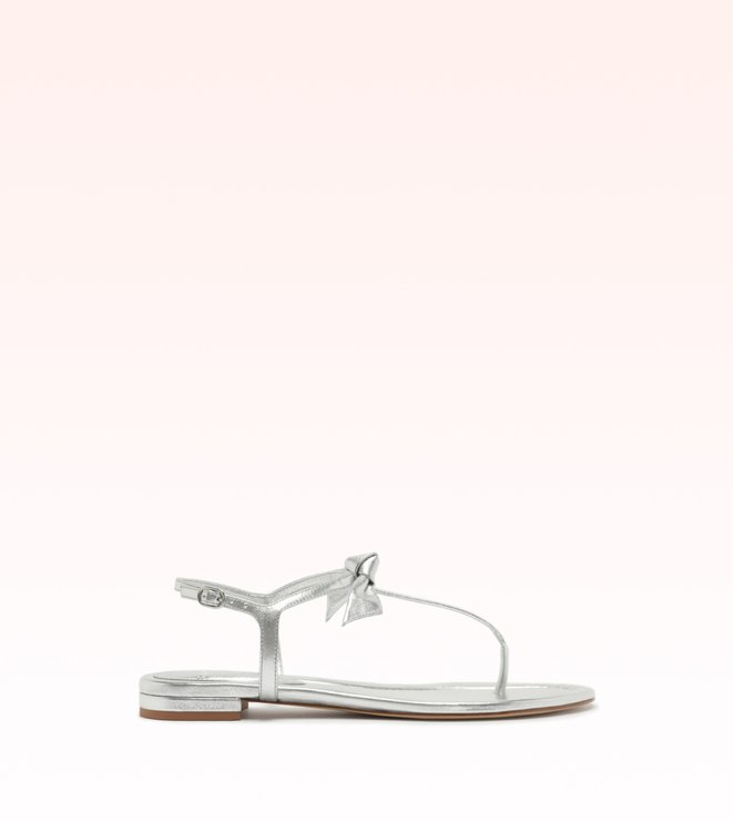 Thin Clarita Flat Sandal Silver