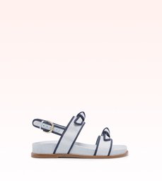 Grosgrain Raffia Sport Sandal Serene Blue/Oceana