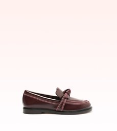 Clarita Chunky Loafer Embroidery Cherry Lacquer