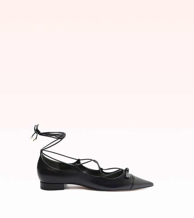 Slim Clarita Lace Up Flat 15 Black