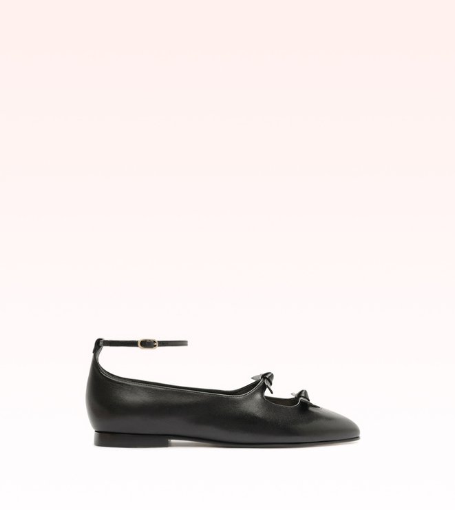 Slim Clarita Peep Ballerina Black