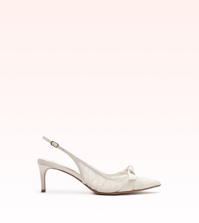 Clarita Classic Slingback 60 Pizzo Off White Ivory