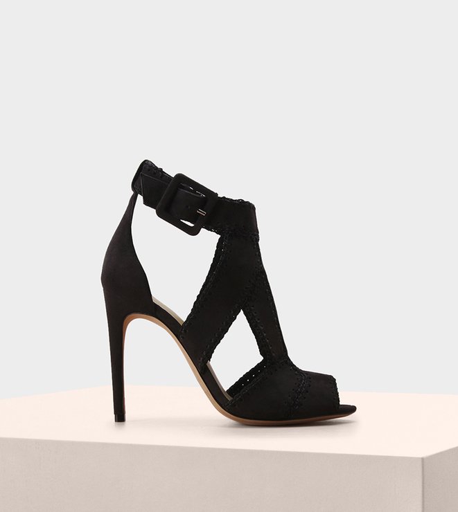 Edith 100 Suede Crochet Anthracite
