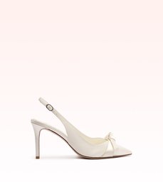 Clarita Classic Slingback 85 Seta Bianco