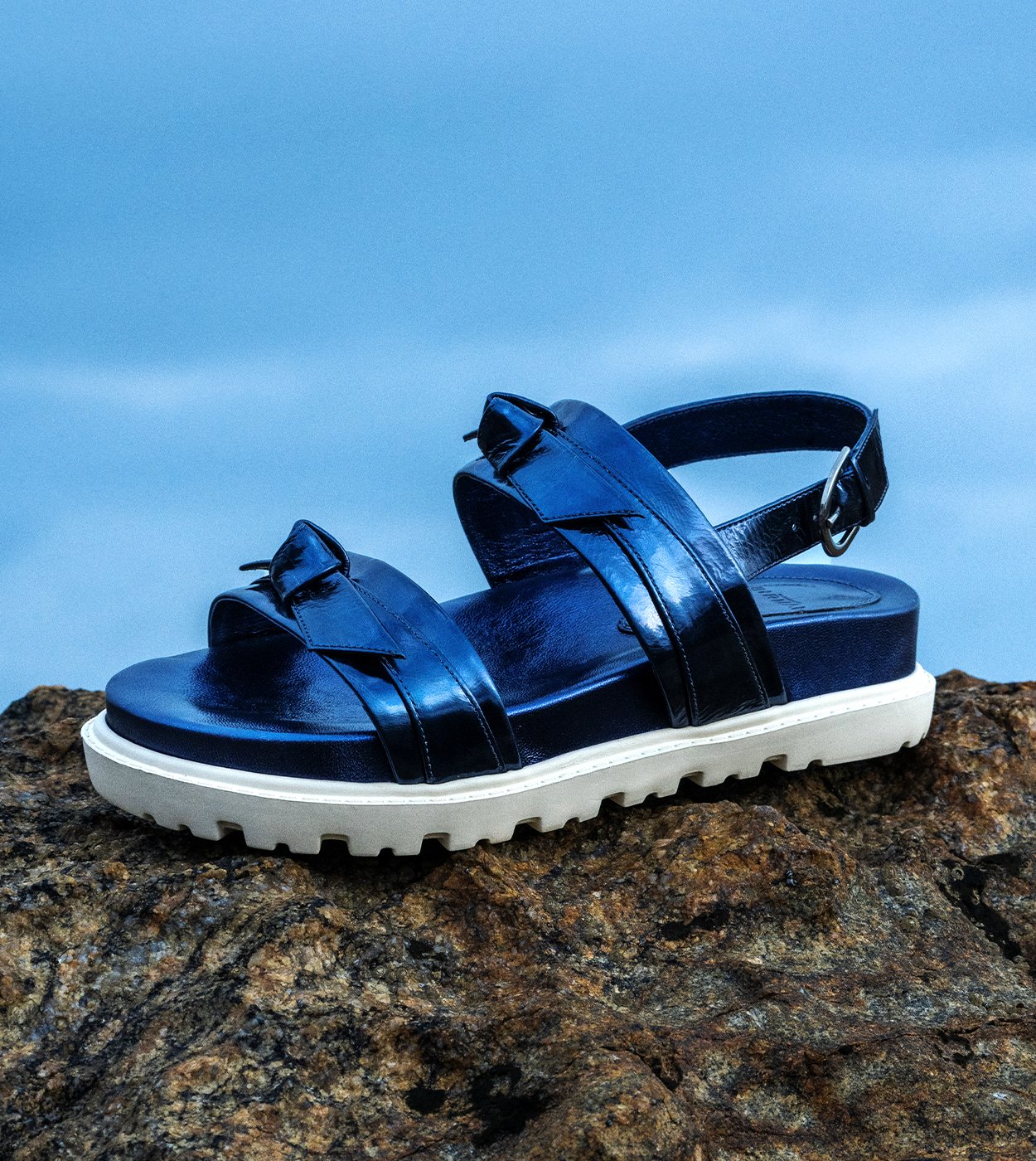 Clarita Sport Sandal Metal Tractor Sole Deep Cobalt | Alexandre Birman