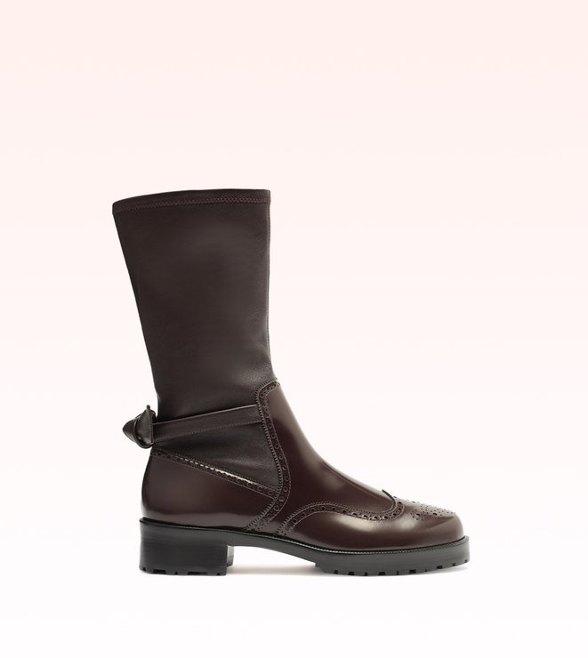Clarita Motorcycle Brogue Dark Plum