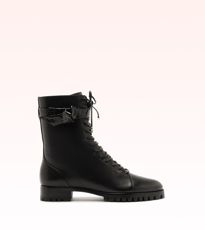Evelyn Bootie Python Black
