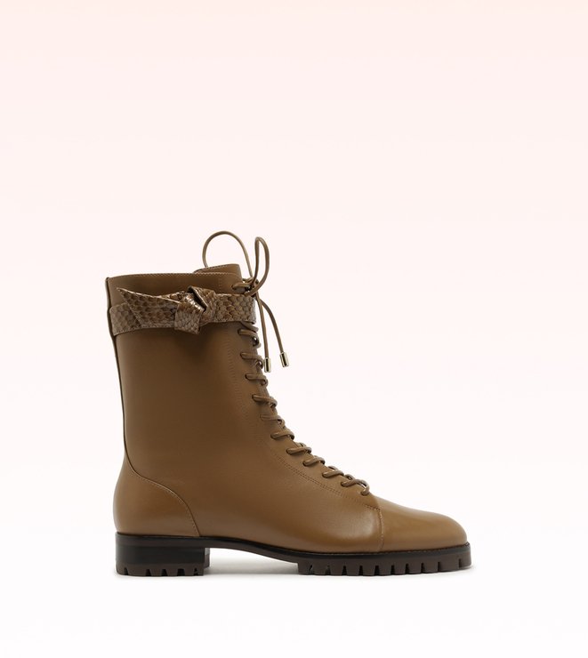 Evelyn Bootie Python Espresso